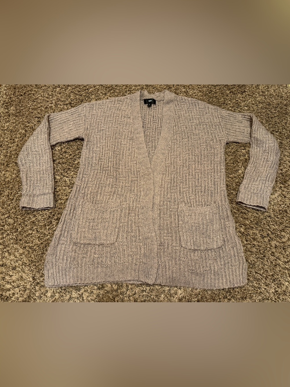 Mossimo Taupe / Mauve Knit Cardigan